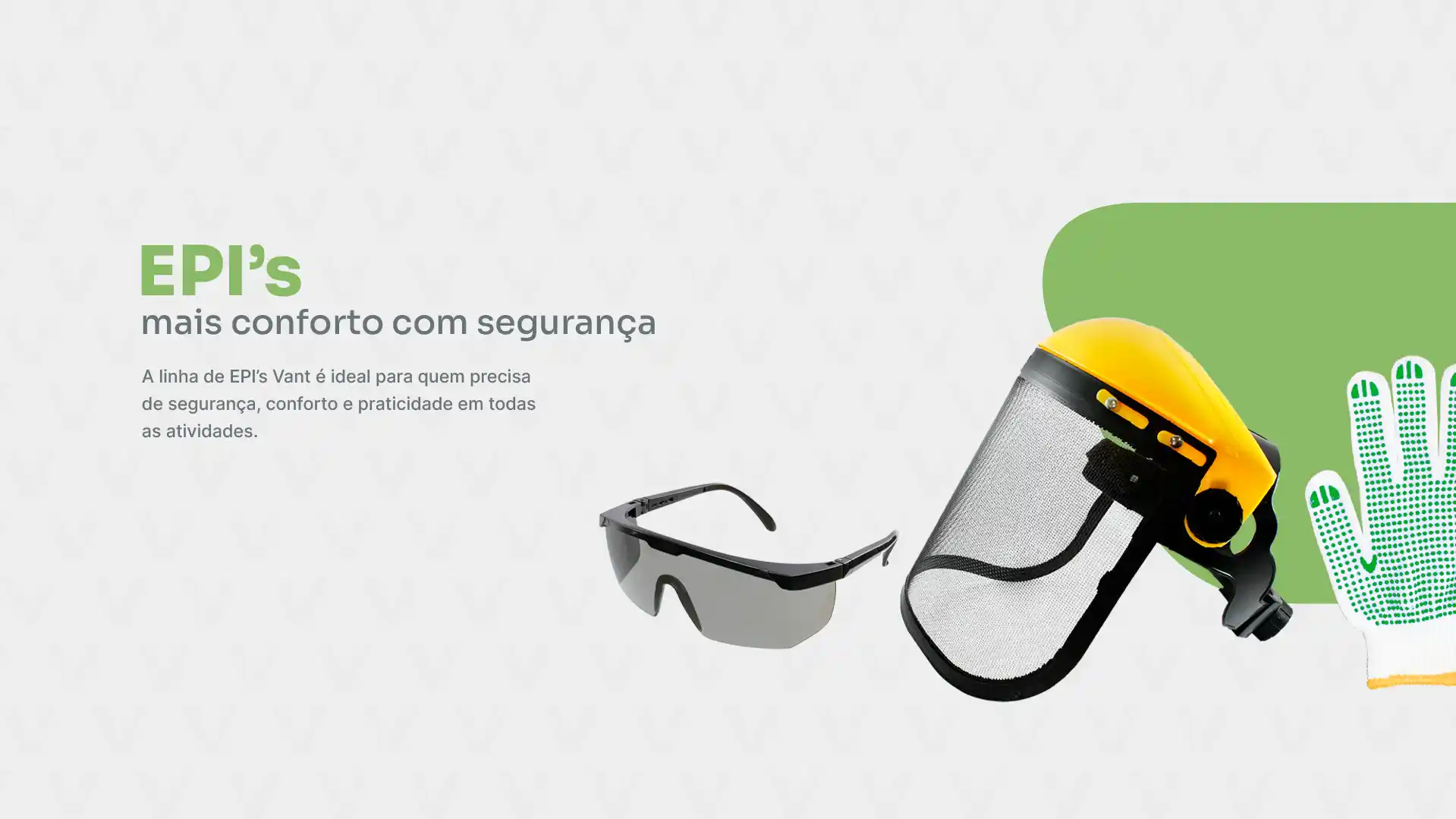 Arte apresentandoa  alinha de EPI's